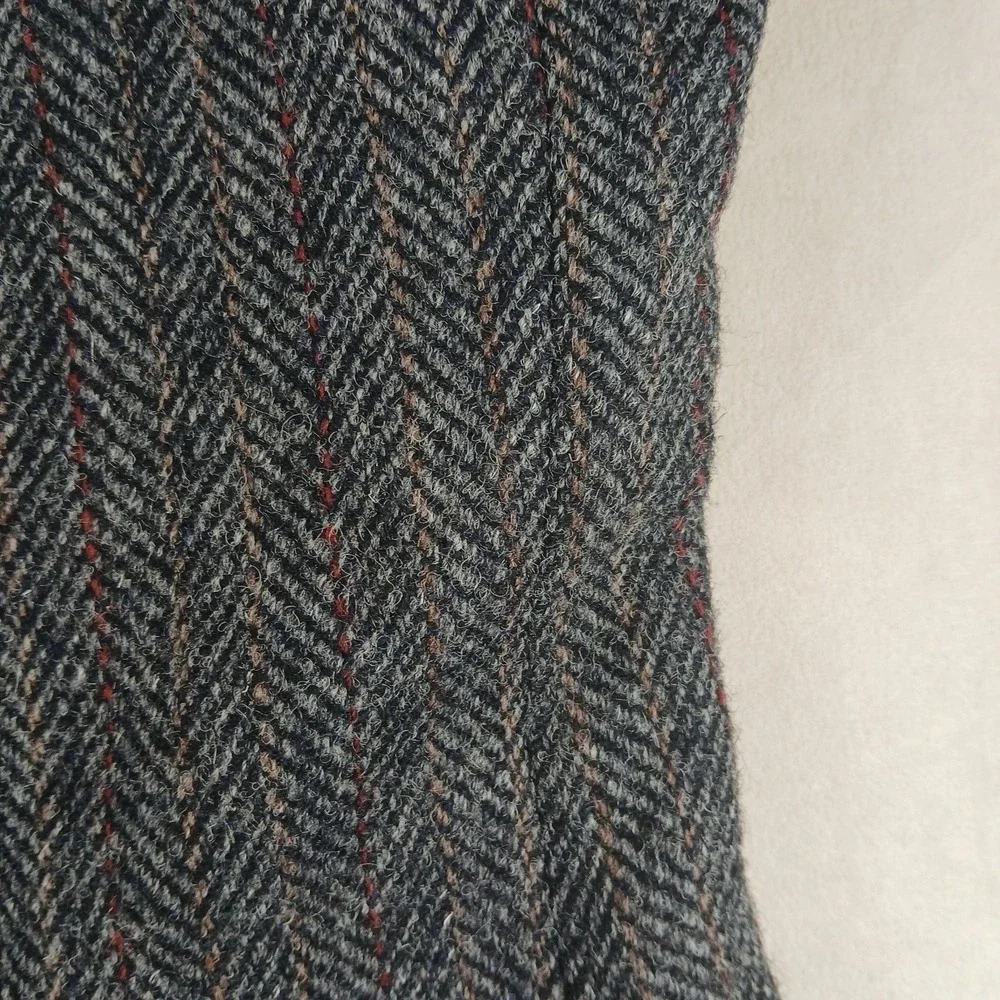 VTG Harris‎ Tweed Baskin 40R Mens Blazer 21x30 Herringbone FLAW